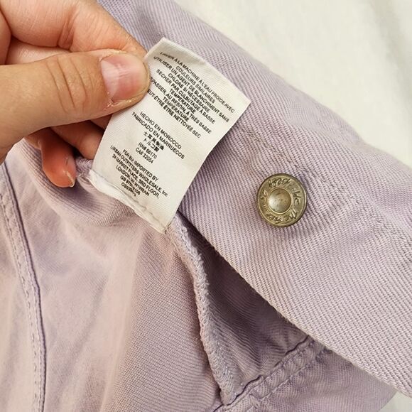 Free People Rumors Denim Jacket  size XS Boxy Lavender Purple Pastel Y2K Boho - Picture 6 of 11